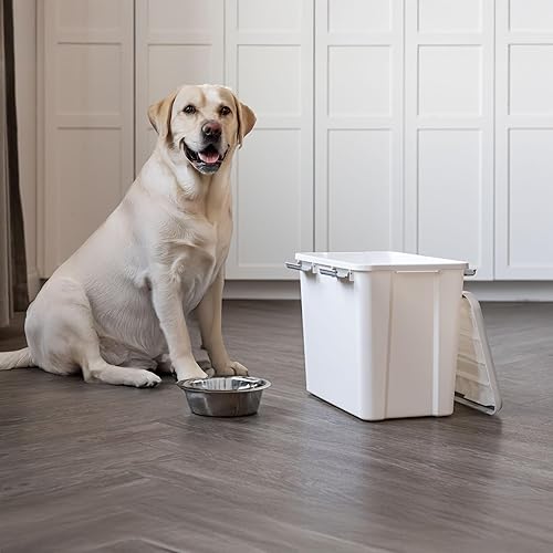 Miniatura 2 de IRIS Recipiente apilable de almacenamiento de alimentos para perros con cuchara de 2 tazas, 4 cierres seguros, se adapta a hasta 30 libras