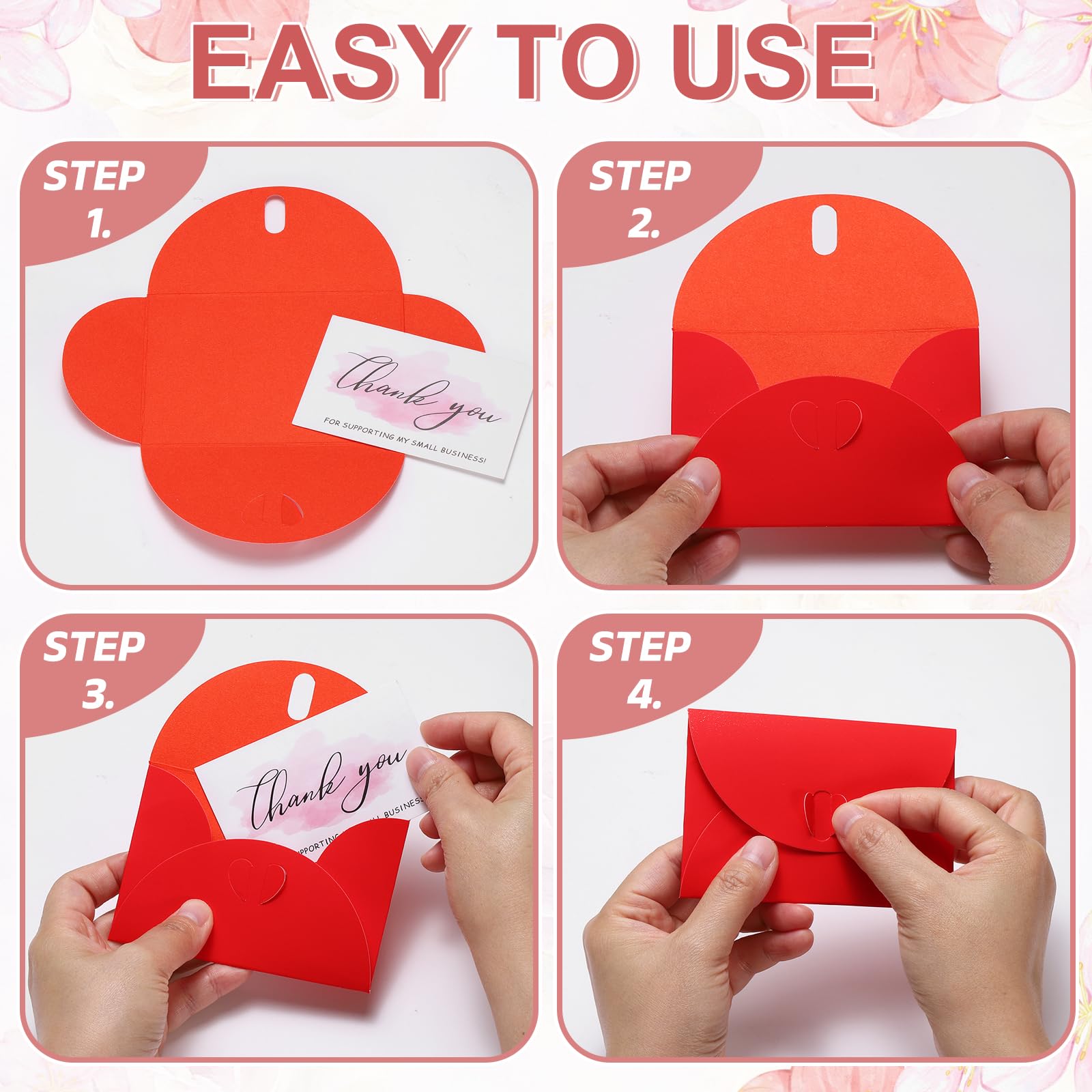 PATIKIL 4.1 x 2.8 Inch Mini Card Envelopes, 20Pcs Cute Envelopes Holder with Heart Clasp for Birthday Weddings Favors Business Greeting Cards, Wine Red