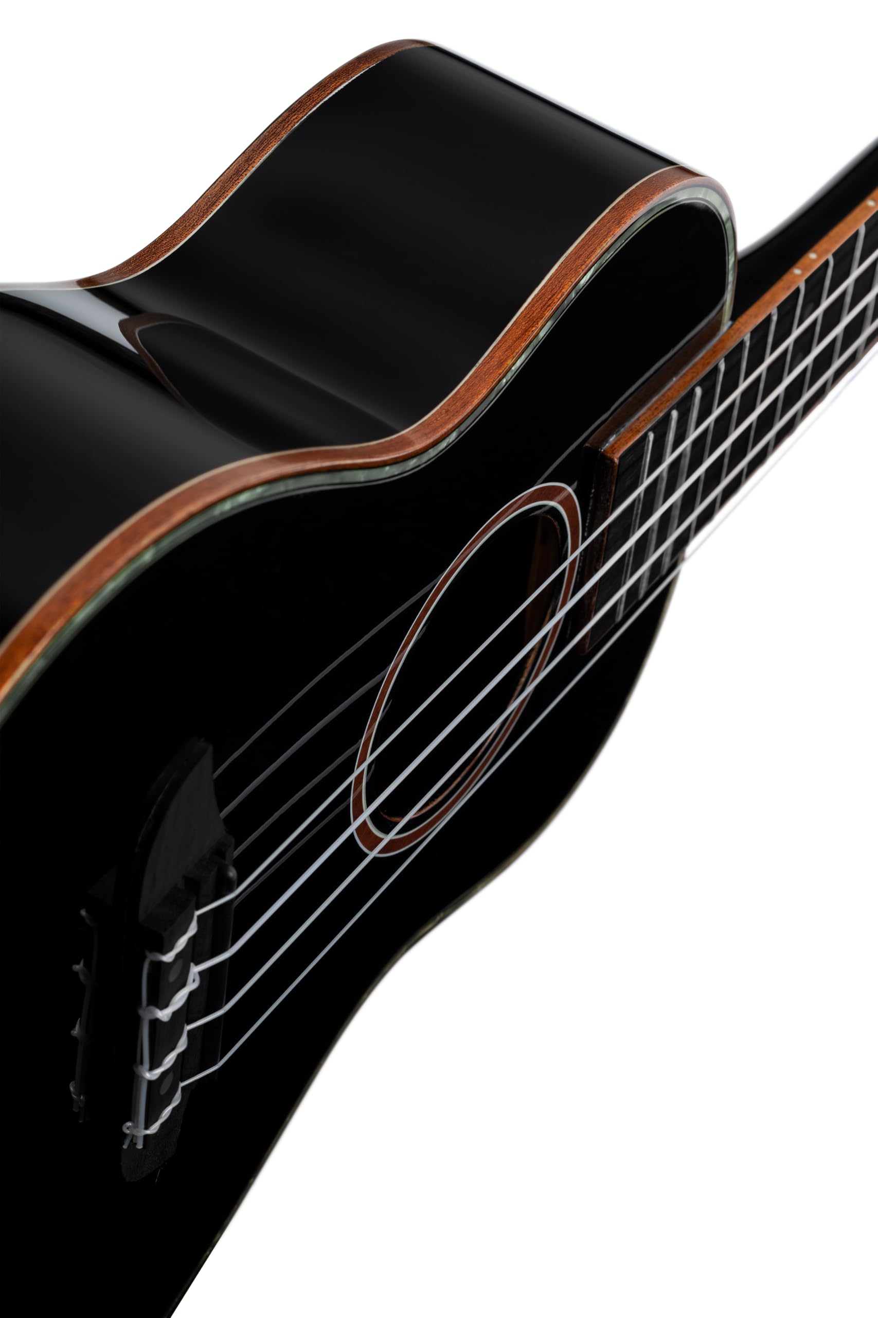 Ortega Guitars Konzert Ukulele Akustisch – Onyx Series – Inklusive Gigbag – Fichte, Mahagoni, Schwarz (RUOX-CC)