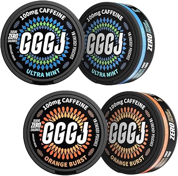 Energy & Focus Bundle Caffeine Nootropic Pouches Mint+Orange, 4 Packs, 60ct + Plant-Based Ultra Mint Pouches 5 Pack, 75ct with Alpha GPC, L-Theanine, Rhodiola, Ashwagandha Nicotine-Free,