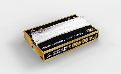 200 envolturas de aluminio precortadas – Envolturas desechables resistentes de 12 pulgadas para restaurantes y cocinas, perfectas para cocinar,