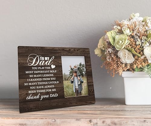 Miniatura 5 de Placa de regalo para papá, letrero de madera con marco de imagen, marco de fotos para papá, decoración de mesa, regalo de agradecimiento para papá,