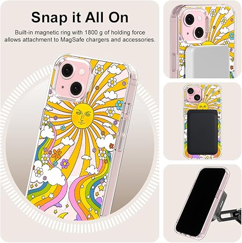 Miniatura 6 de MOSNOVO Buffertech - Funda compatible con iPhone 15 Plus, impacto de caída de 6.6 pies, tecnología antidesprendimiento, funda transparente de