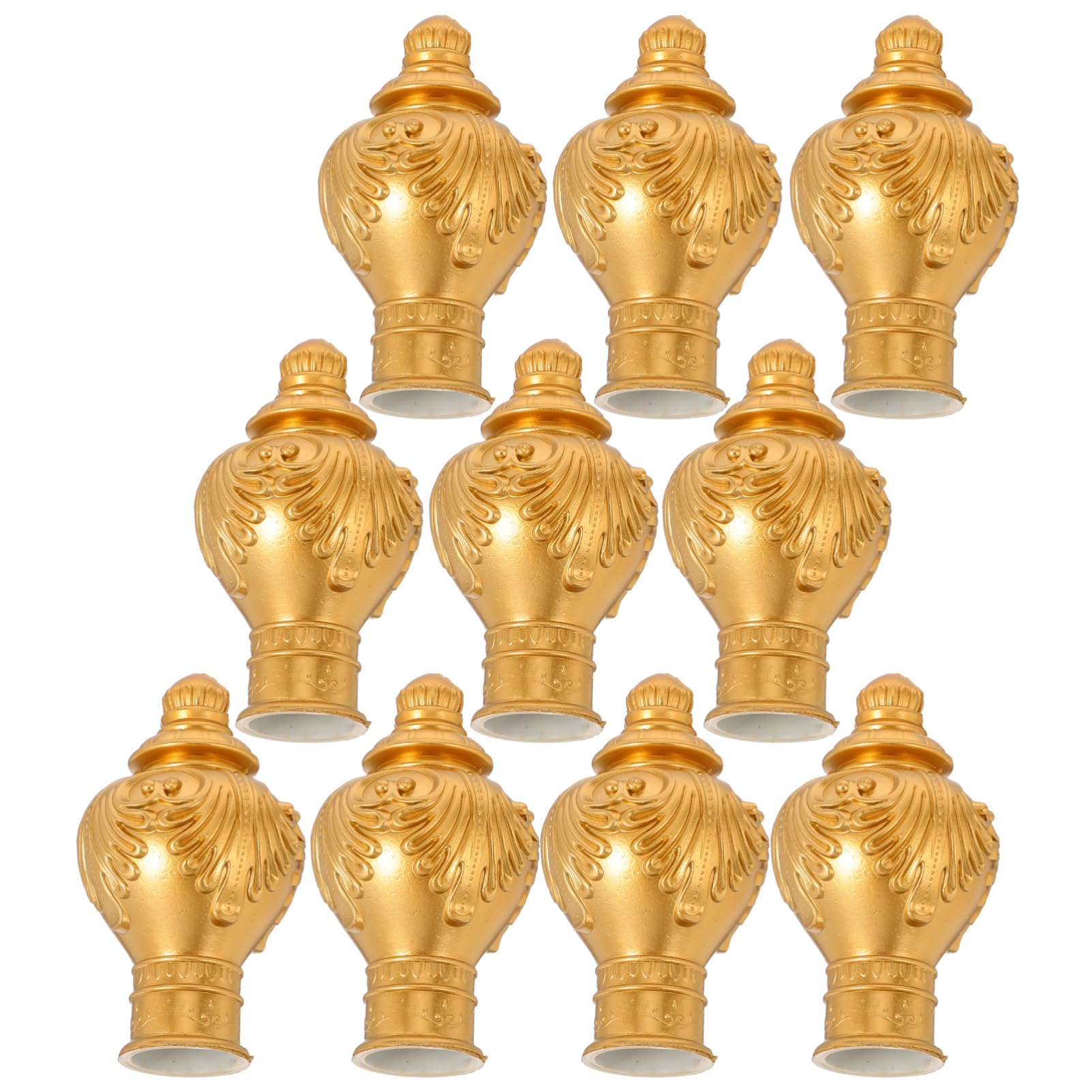 ULDIGI 10Pcs Decorative Curtain Rod Finials Vintage Design Elegant Window Treatment Ornaments for Home Office Library Aesthetic Enhancements