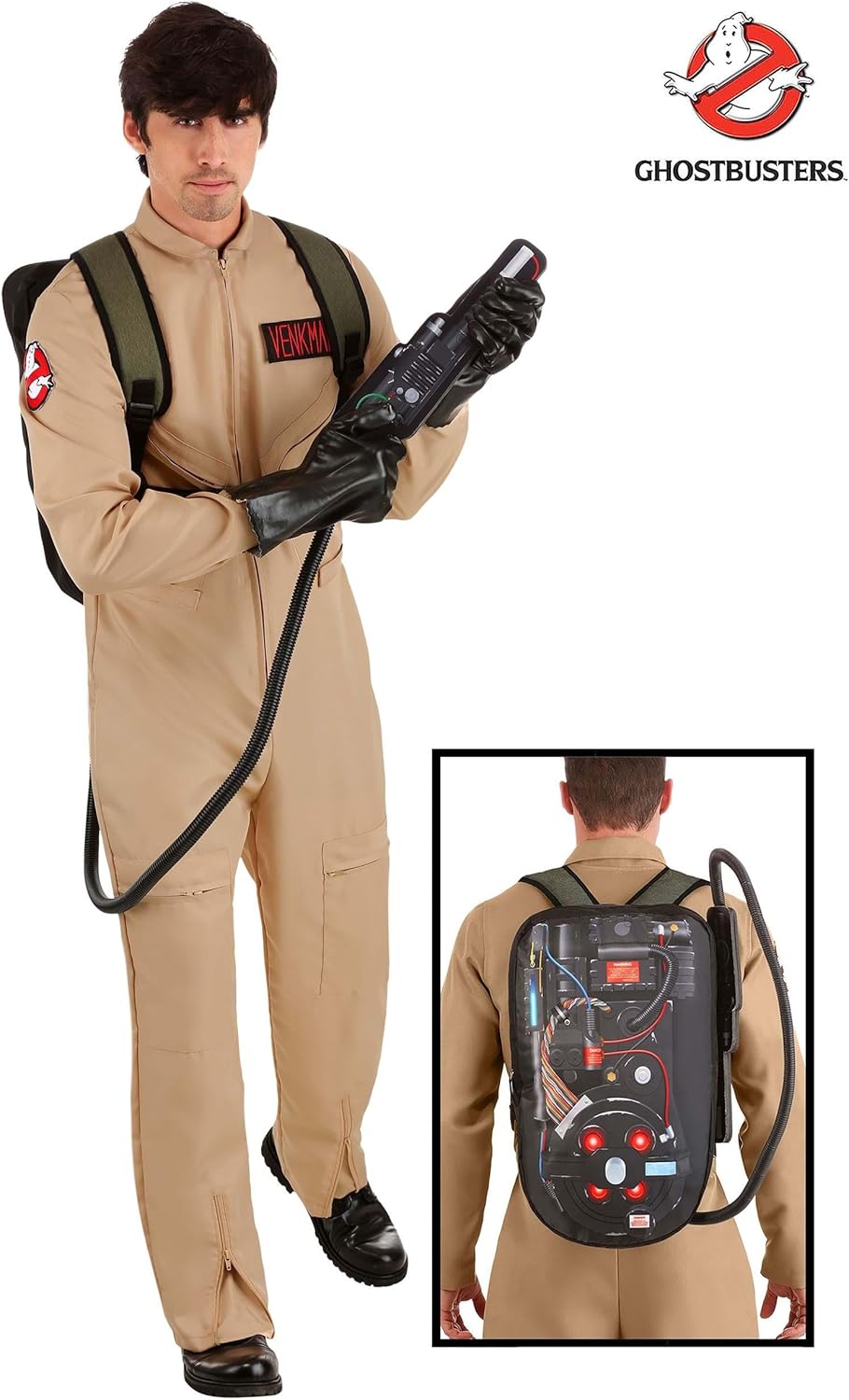 Deluxe Adult Ghostbusters Halloween Costume | Men's Ghostbusters Jumpsuit Uniform with Proton Pack & Classic Name Tags - Image 4