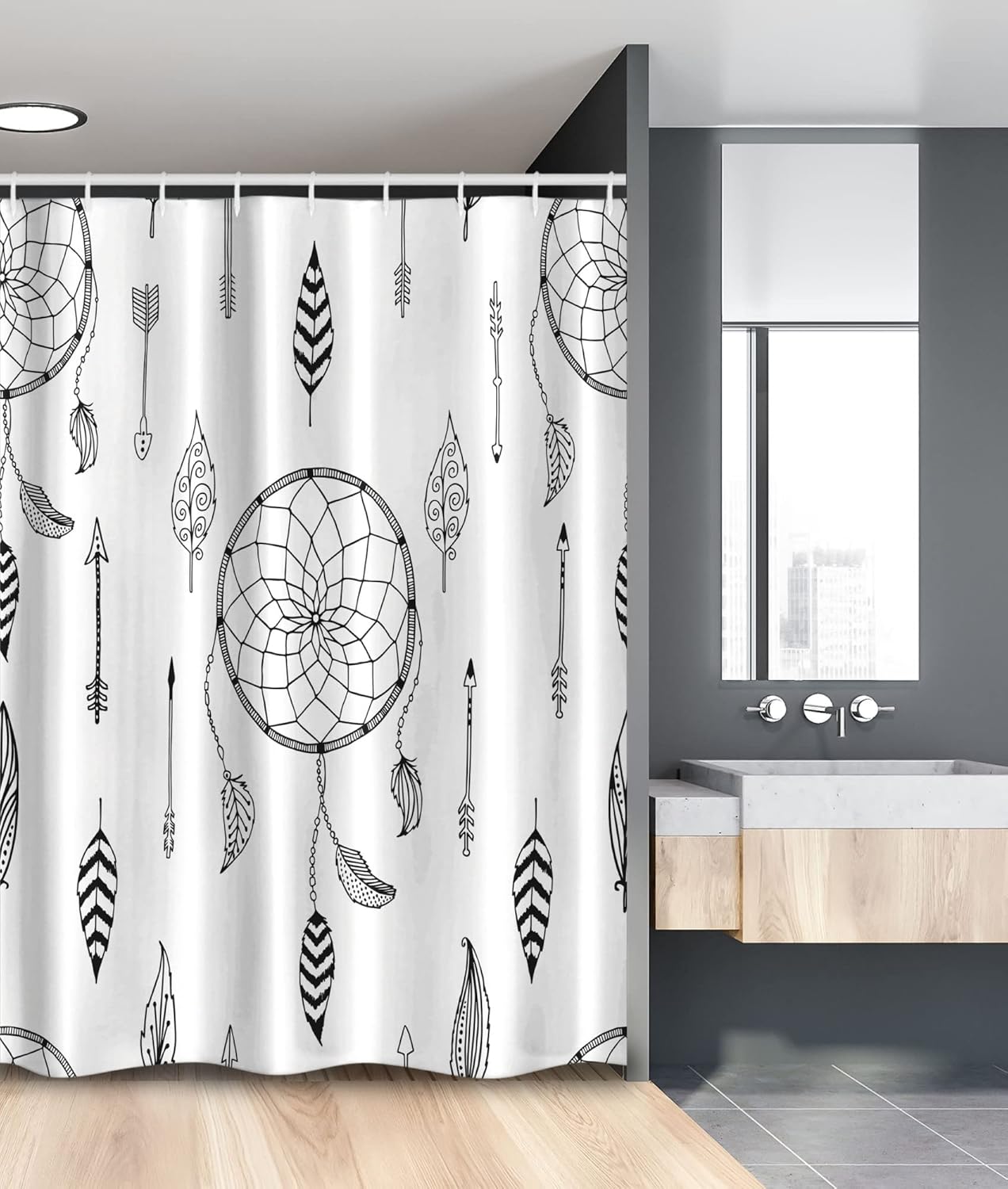Ambesonne Vintage Stall Shower Curtain, Italian Style Checkered Pattern with Floral Motifs Traditional Antique Art Design, Fabric Bathroom Decor Set with Hooks, 36" W x 72" L, Seafoam Dark Peach