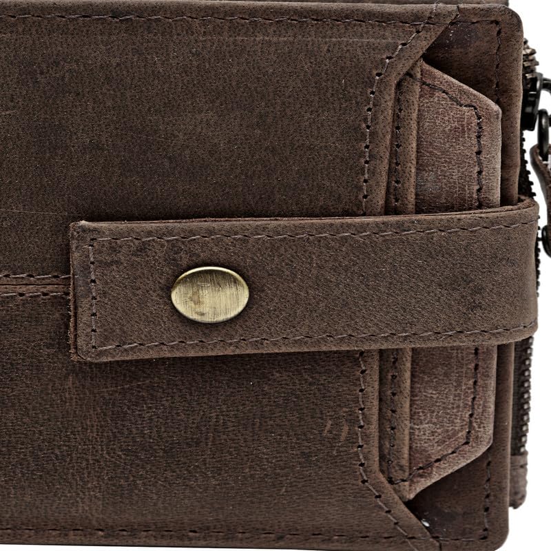 Image of TEAKWOOD LEATHERS Men Leather Wallet | Genuine Leather Purse for Mens, RFID Protected Personalized Wallet | WLT 485 Brown