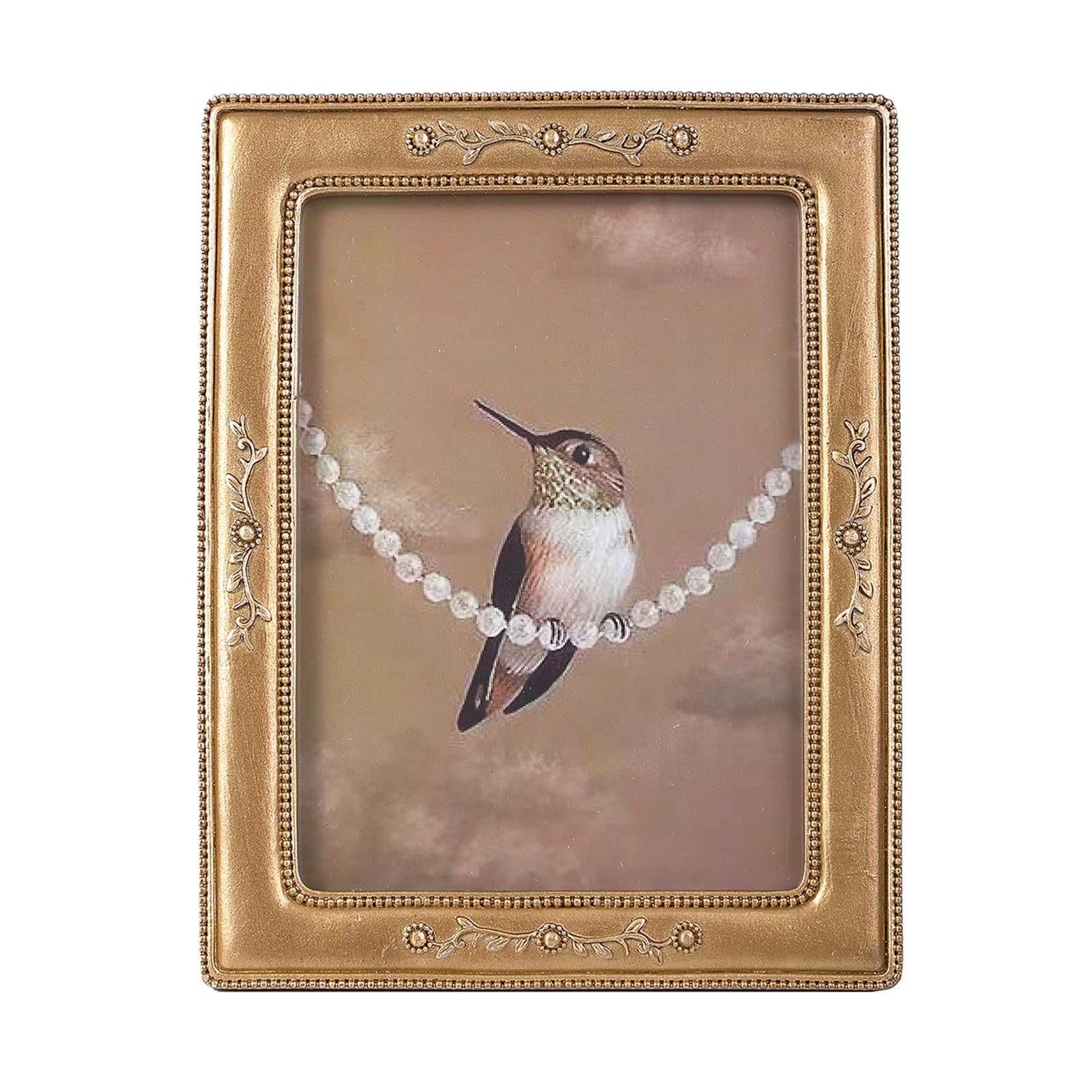 SIKOO 4x6 Vintage Picture Frame Victorian Frames Antique Picture Frame Tabletop and Wall Mount Floral Photo Frame Retro Home Decor, Wall Arts Gallery,