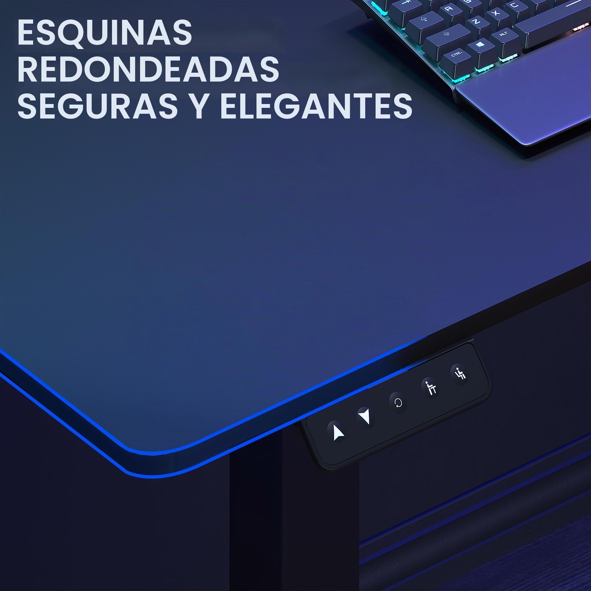 SANODESK Escritorio Elevable Eléctrico (180x110 cm) con 4 Patas - Escritorio de Juegos, Gaming Mesa, Escritorio Regulable en Altura en Forma de L con 2 Motor, Control de Memoria (Negro)