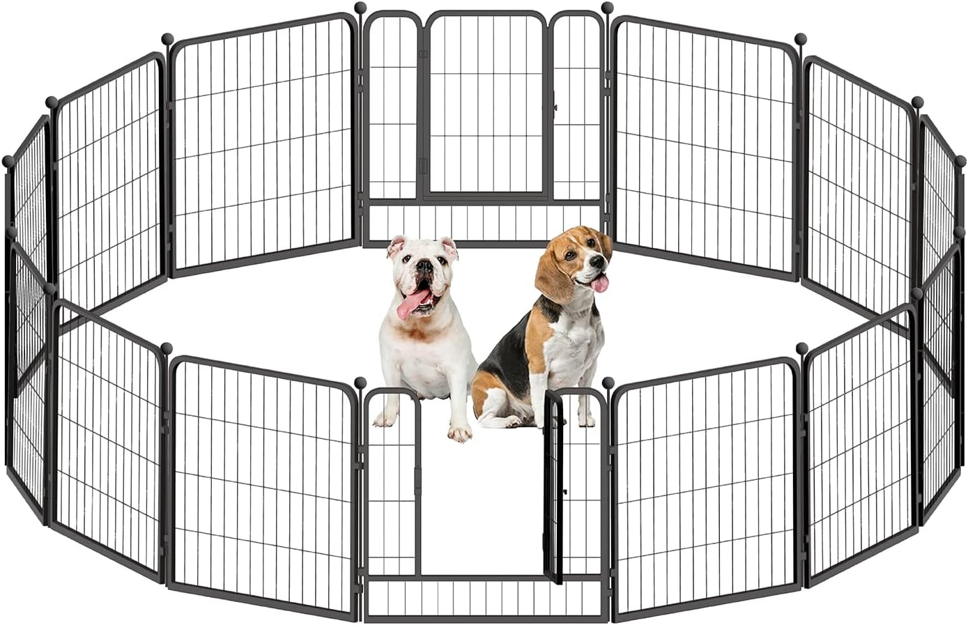 CAPHAUS 24/32/40 Inch Height Bold Metal Foldable Heavy-Duty Pet Playpen with Door, Available in 8/16/24/32 Panels Indoor/Outdoor…
