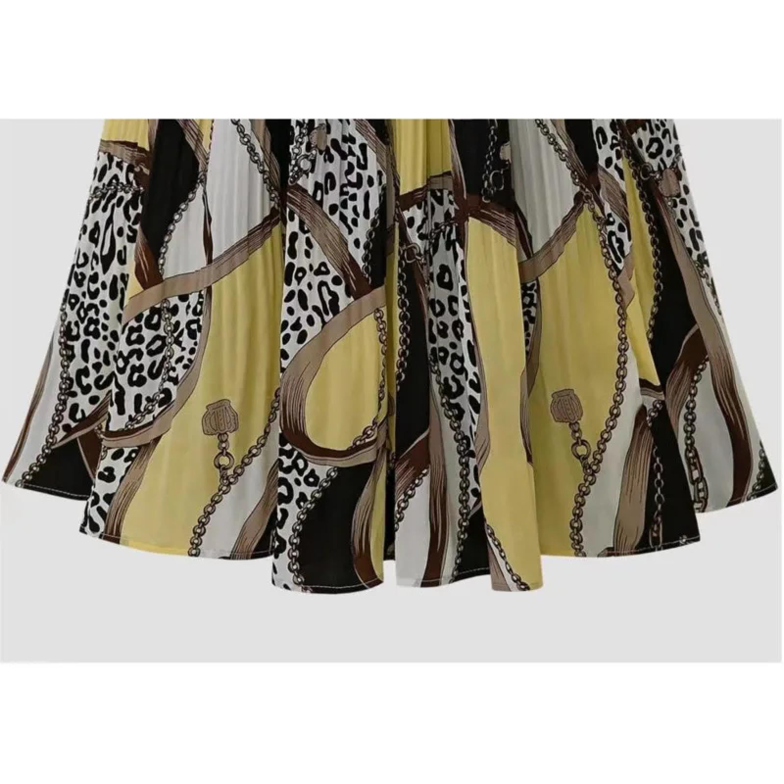 Faldas De Tubo Mujer Falda Plisada con Estampado De Mujer Faldas Casuales Holgadas Elegantes De Cintura Alta A La Moda