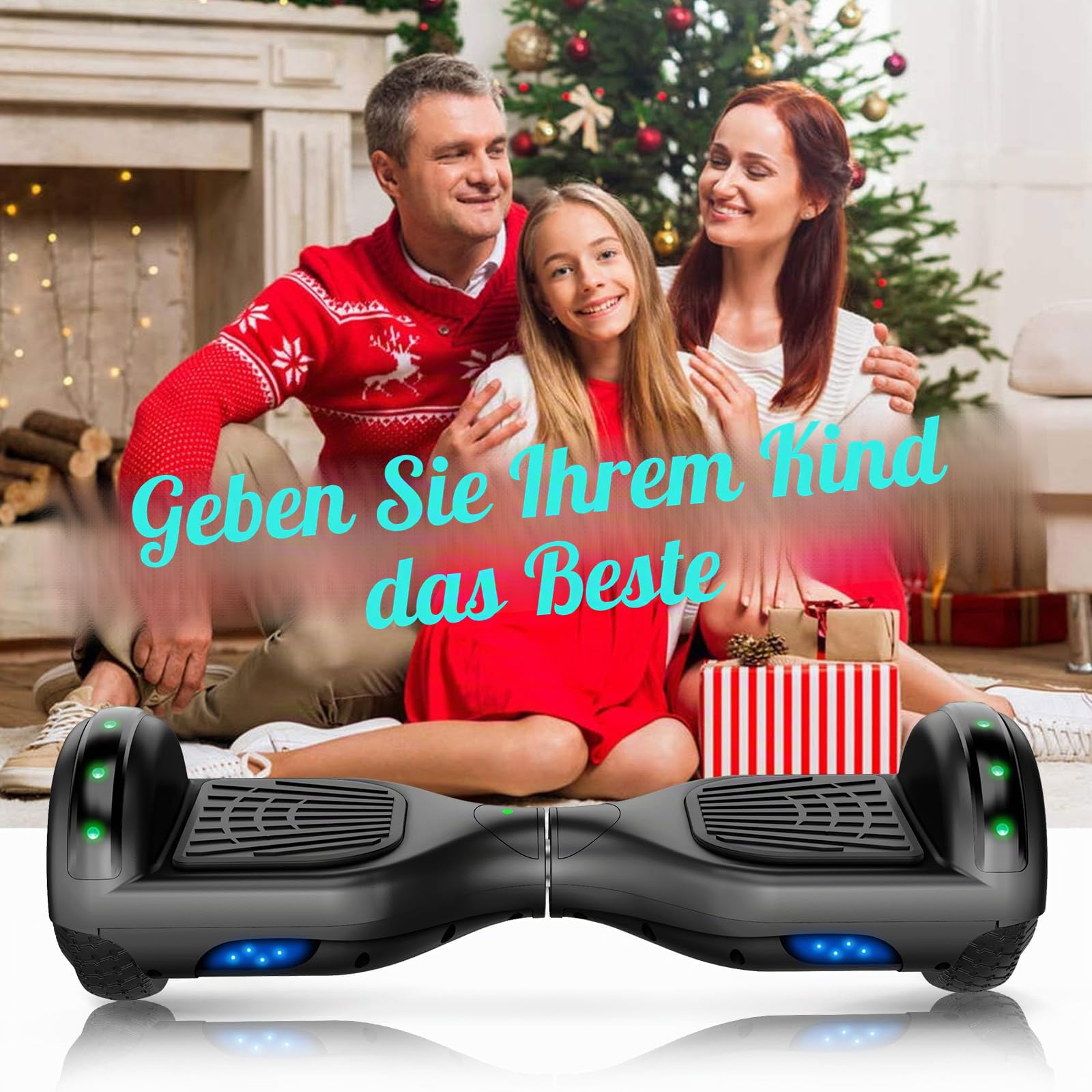 SISIGAD Hoverboard 6,5 Zoll Overboard, Hover Scooter Board All Terrain, Bluetooth und LED Selbst-balancierendes elektrisches Hoverboard für Kinder und Erwachsene