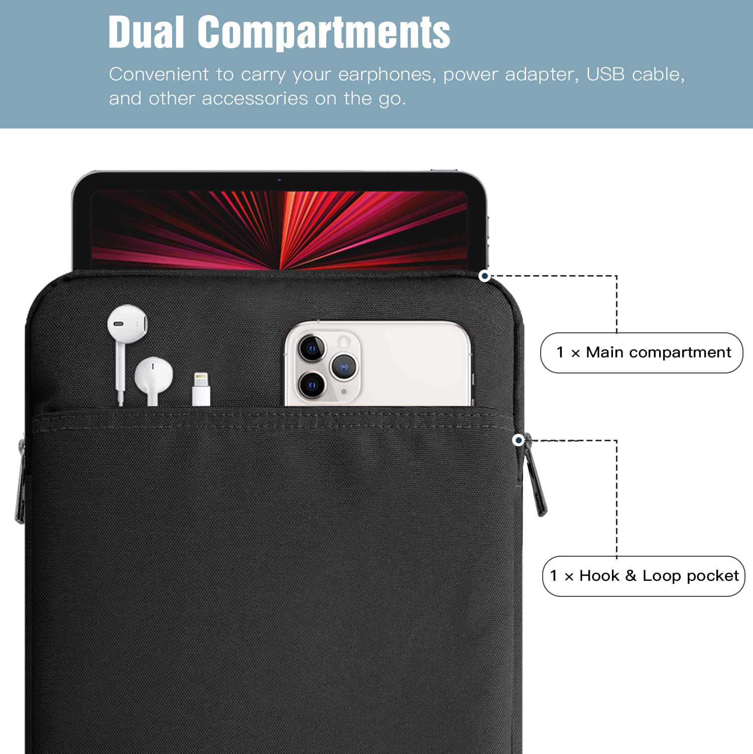 TiOVO Custodia per Nuovo iPad Air 13 Pollici (2) 2024 con Portapenne, Cover Protettiva per