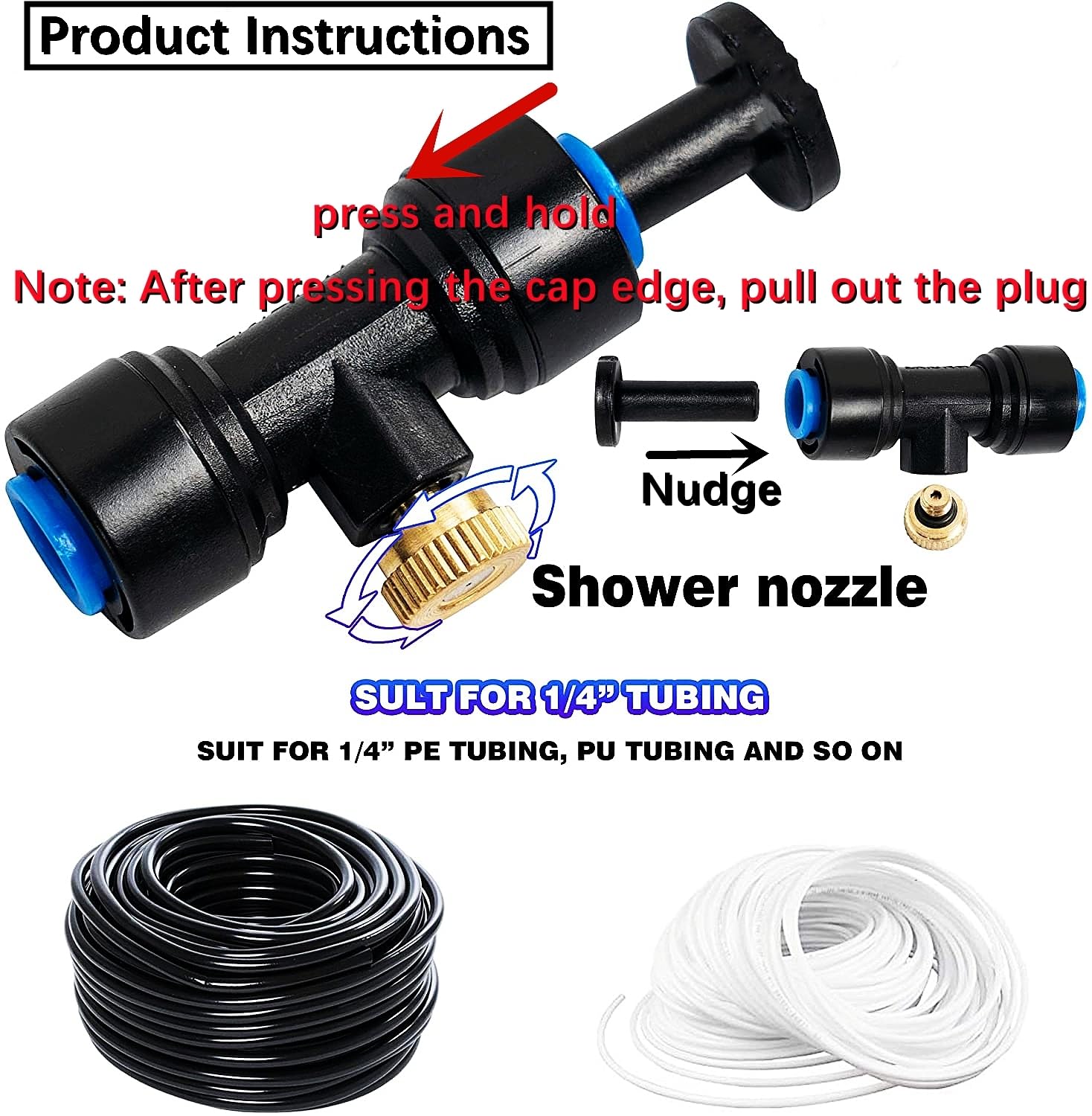 Buses D’Irrigation Kit 12Pcs Buses de Brumisation en Laiton +12siège de Pulvérisation,Système de Brumisateur Extérieur,Arroseurs D'atomisation pour l'Irrigation de l'Arrosage des Jardins,Bleu