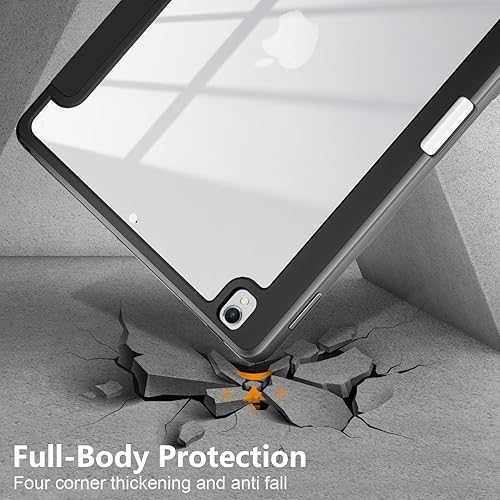 Miniatura 7 de Para Apple iPad de 987 generación de 10.2 pulgadas (202120202019), cubierta trasera transparente de TPU a prueba de golpes con soportesoporte para