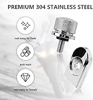 Vista 2 de Cromo plateado para perno de asiento Harley Perno/tornillo de acero inoxidable con cubierta de perilla de montaje Compatible con Harley-Davidson