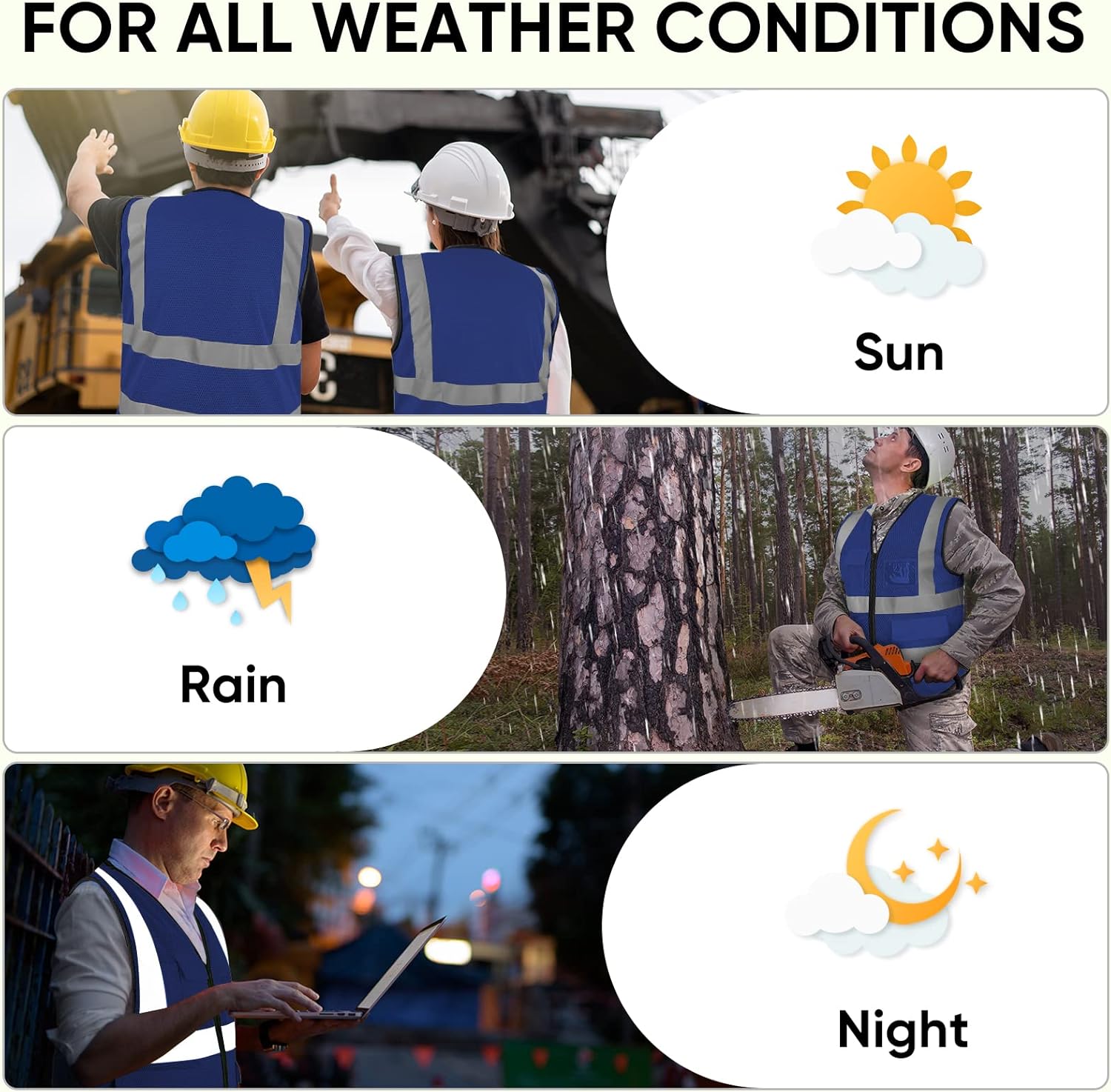 TICONN Reflective Safety Vest High Visibility Class II Mesh Vest for Women & Men Meets ANSI Standards - Image 5