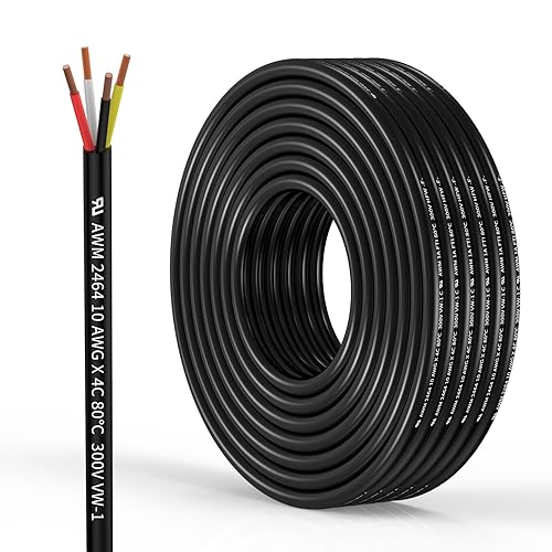 Vista 60 de Cable eléctrico de calibre 18 y 2 conductores, cable de PVC trenzado de 18 AWG, cable flexible de cobre sin oxígeno de 15.3 pies para tiras LED