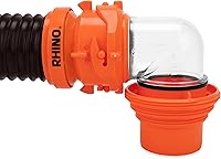 Vista 4 de Camco RhinoFLEX Kit de manguera para tanque totalizador de 3 pies - Incluye codo transparente de 90 grados, manguera de drenaje y 2 tapas