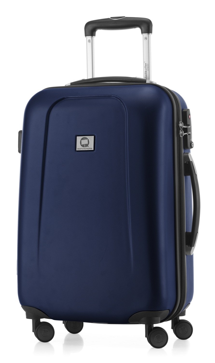 HAUPTSTADTKOFFER - Wedding - Bagaglio a mano Valigia Trolley da Cabina rigido TSA ABS 4 ruote, 55 cm, 42 litri, Blu Scuro