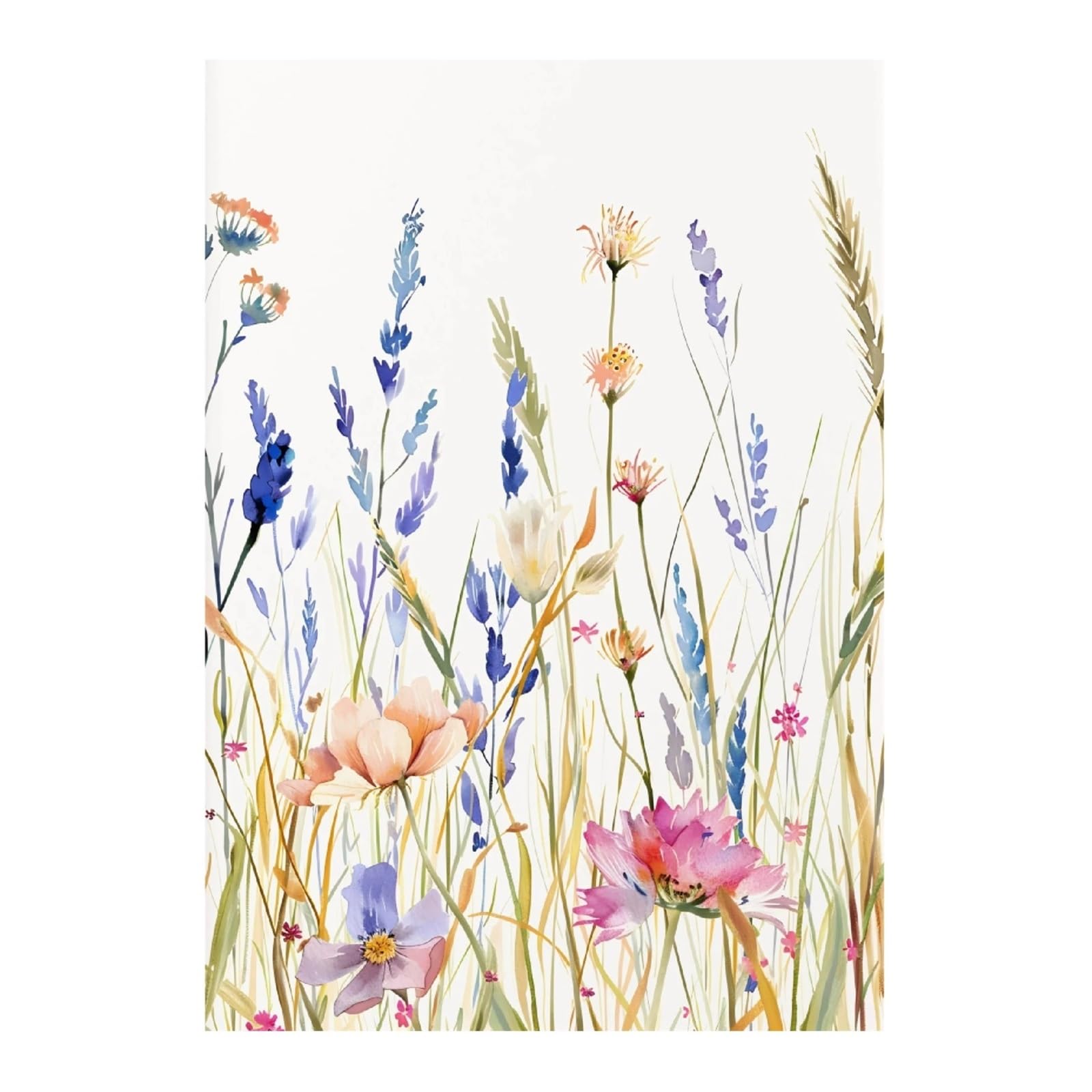 Graiting 1pc Meadow Botanical Wildflower Floral Pink Flowers Poster Canvas Painting Print For Living Room Home Decor(11,30x45cm)