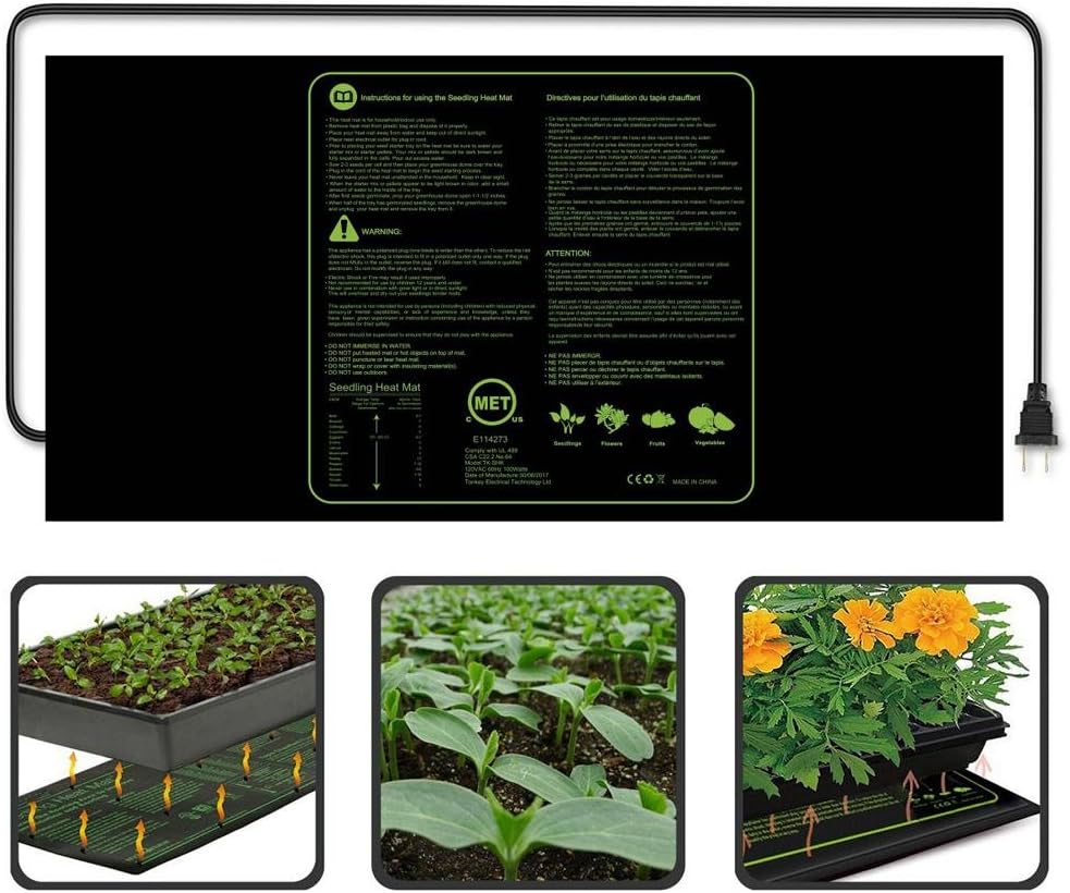 Seedling Heating Mat, Aolvo IP67 Waterproof 48" X 20" Germination