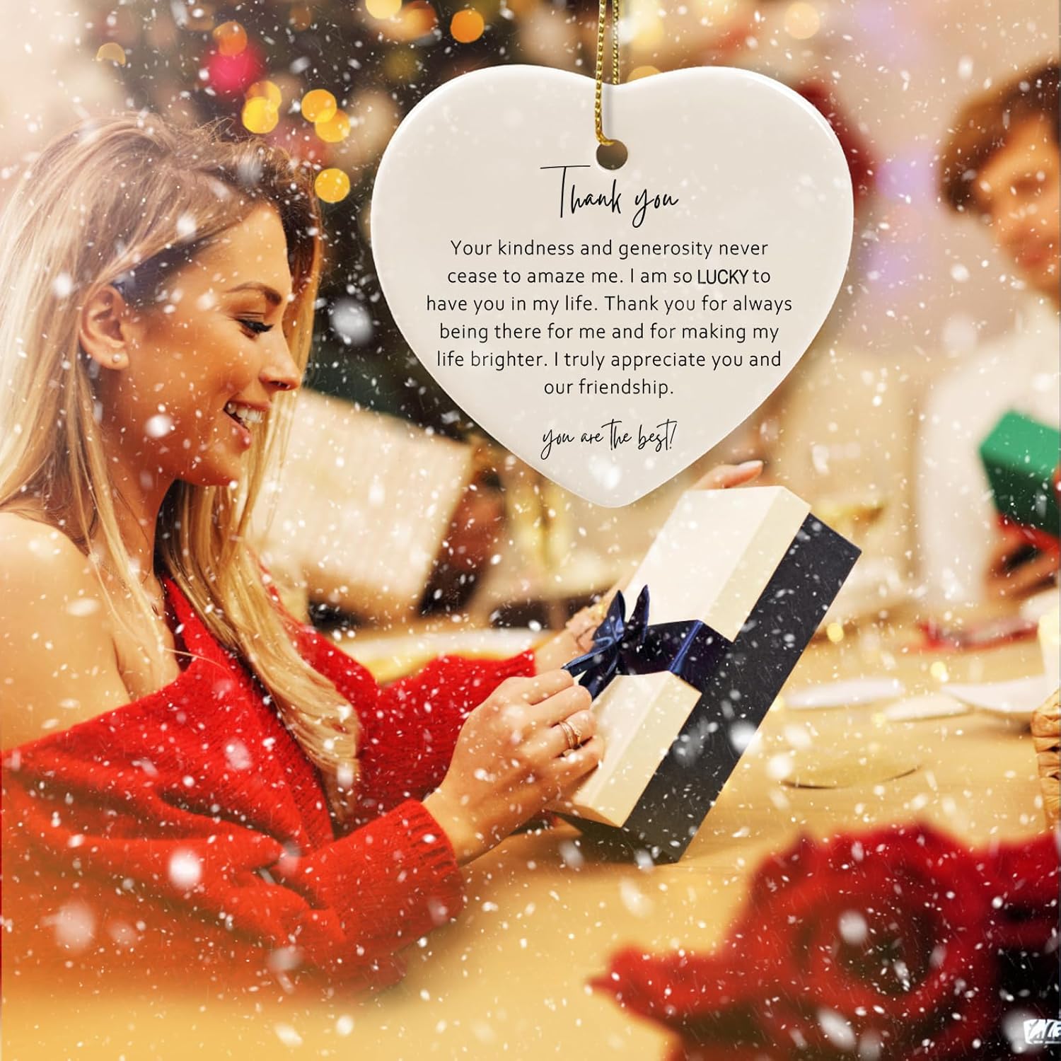 Thank You Keepsake for Friend - Heart Christmas Ornament - Say Thanks - Friend Appreciation Gift - Image 7