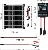 Vista 8 de MEGSUN - Kit de panel solar de 20 W 12 V impermeable cargador de batería solar + controlador de carga inteligente mejorado de 12 A + soporte