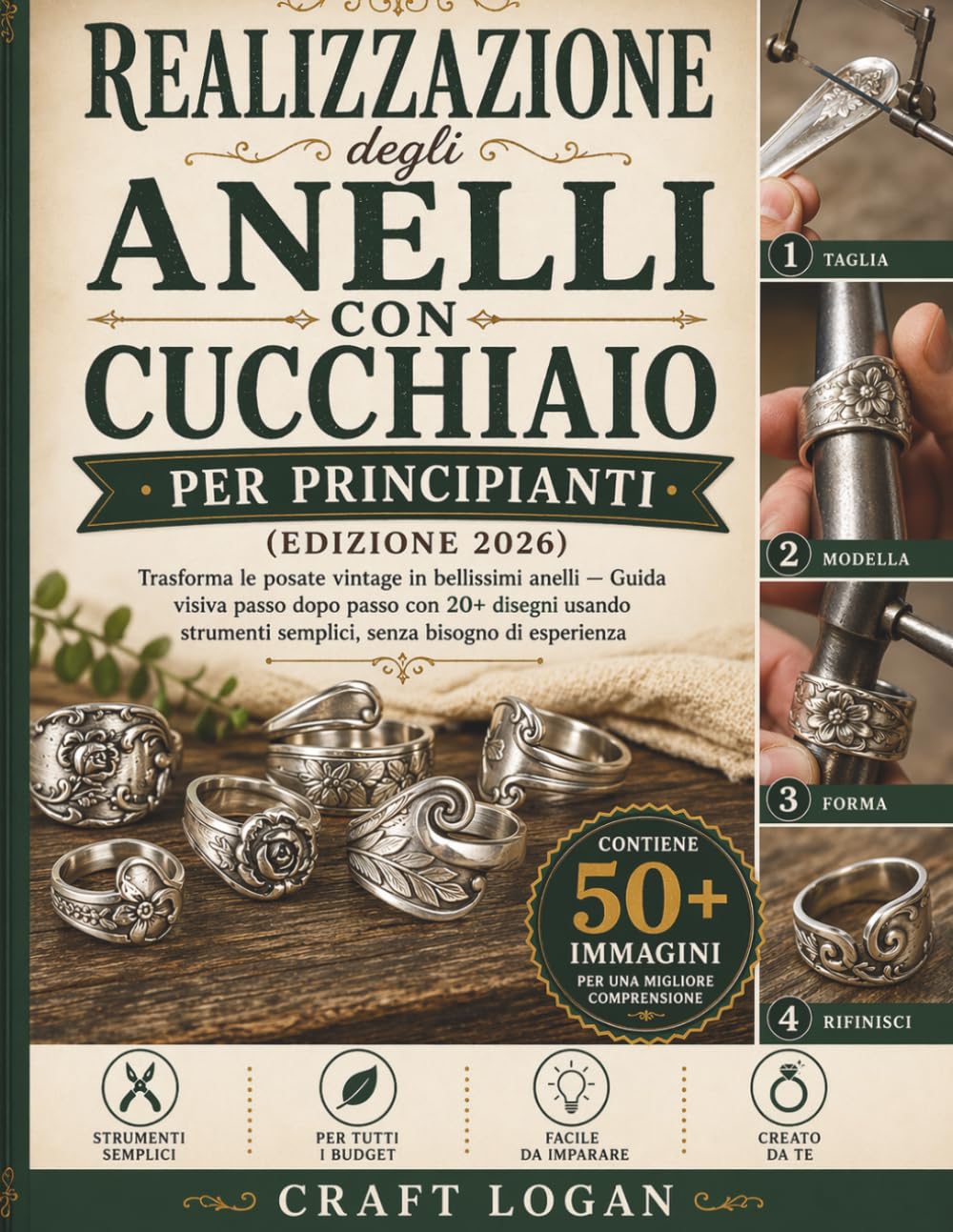 Realizzazione degli anelli con cucchiaio per principianti (Edizione 2026): Trasforma le posate vintage in bellissimi anelli — Guida visiva passo dopo ... semplici, senza bisogno di esperienza