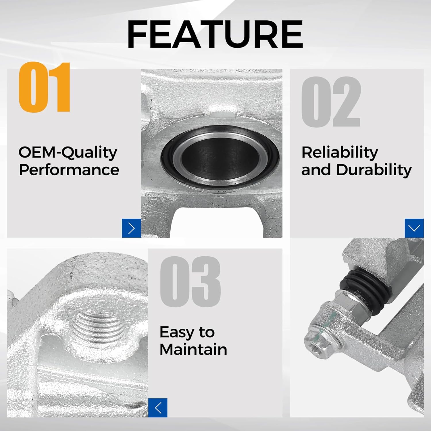 PAROD Rear Disc Brake Caliper with Bracket Fit for Honda Odyssey 2011-2017 Left and Right, Replace for 19B6447 19B6446