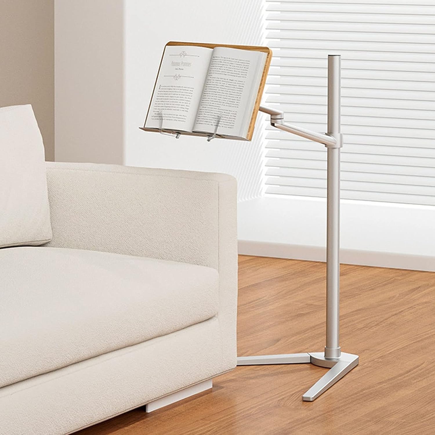 Soporte para libros para leer en la cama con altura ajustable y clips de páginas