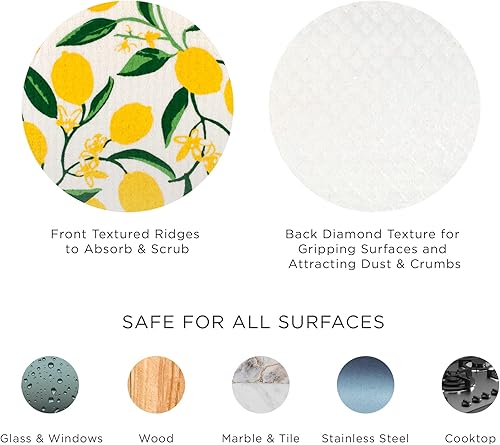 Miniatura 7 de DII - Paños suecos para cocina y limpieza, reutilizables, lavables a máquina y aptos para lavavajillas, biodegradables, de 7.75 x 6.75 pulgadas,