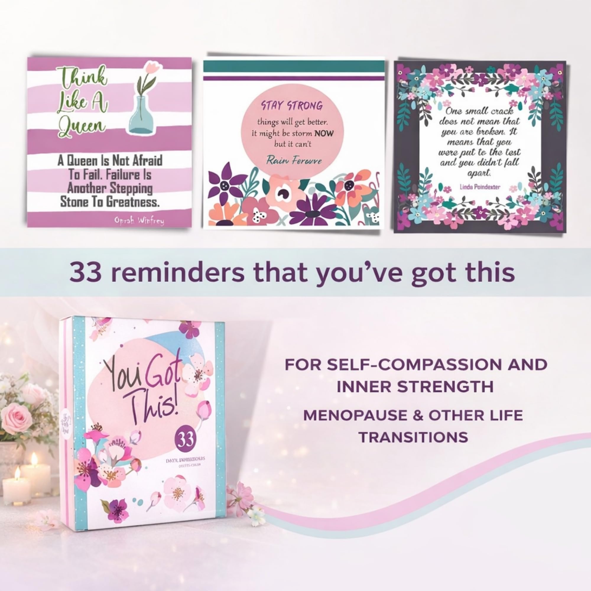 Menopause Gifts for Women – Thoughtful Care Package with Affirmation Cards, Self Care Rituals & Fun Socks for Birthday or Mothers Day