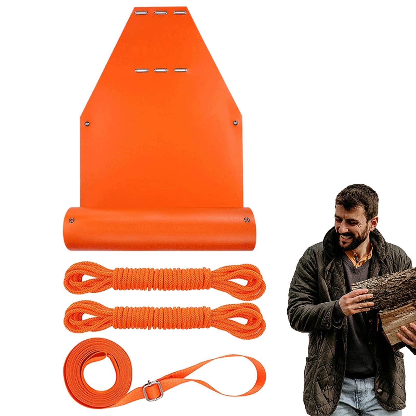 Trineo utilitario para Transporte: Trineo Resistente con Tiempo de Arrastre | Trineo de tracción duradero con cuerda de remolque, transportador multiusos para caza, leña, camping, jardinería, nieve y tra