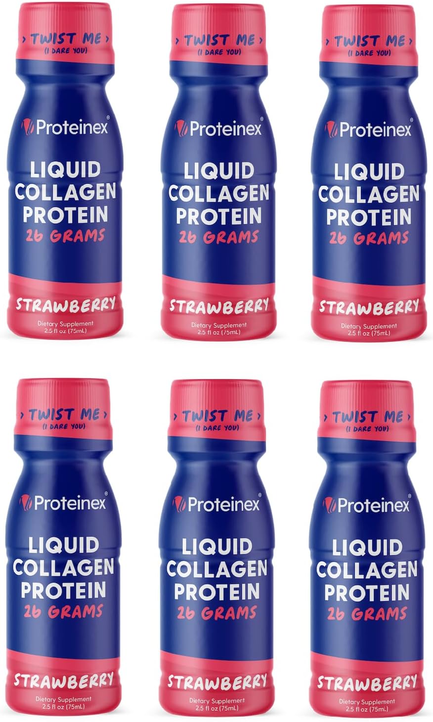 Proteinex 2Go Liquid Predigested 26g Protein Shots - Available in 2 Flavors Strawberry / 6-Pack