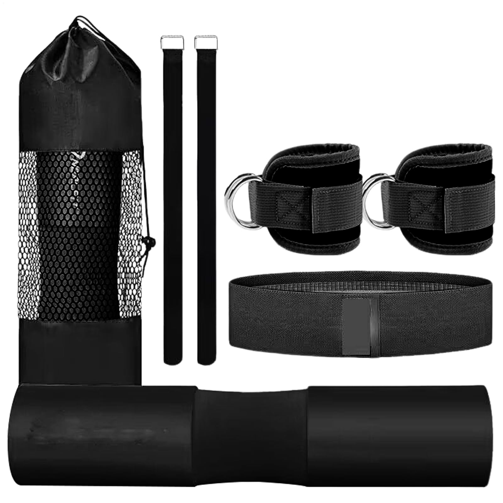Barbell Pad Set,Barbell Schulterpolster | Fitness Set Mit Widerstandsbändern Und Knöchelriemen Für Kniebeugen Curls Beintraining Zuhause Bankdrücken