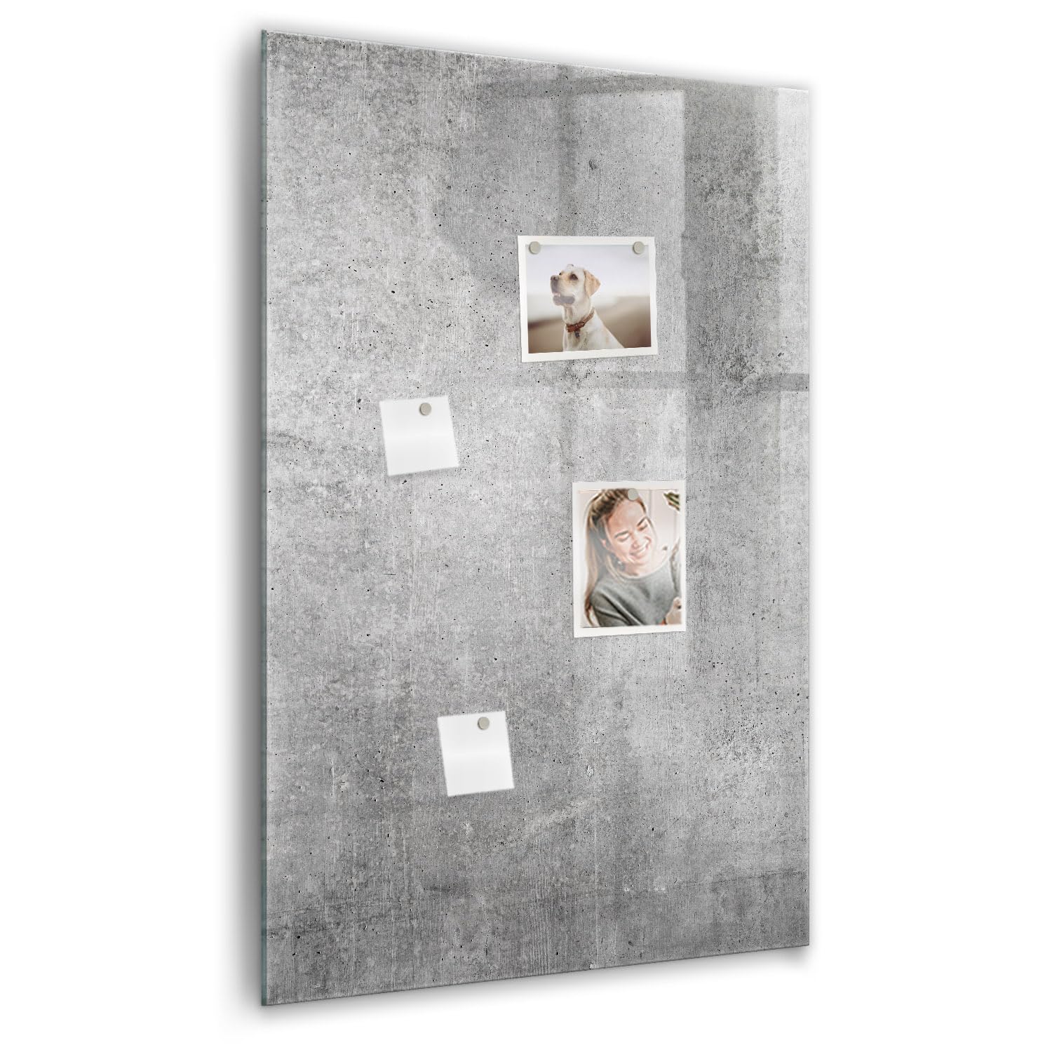 Tableau magnétique en verre décoratif effet béton clair chic - 8