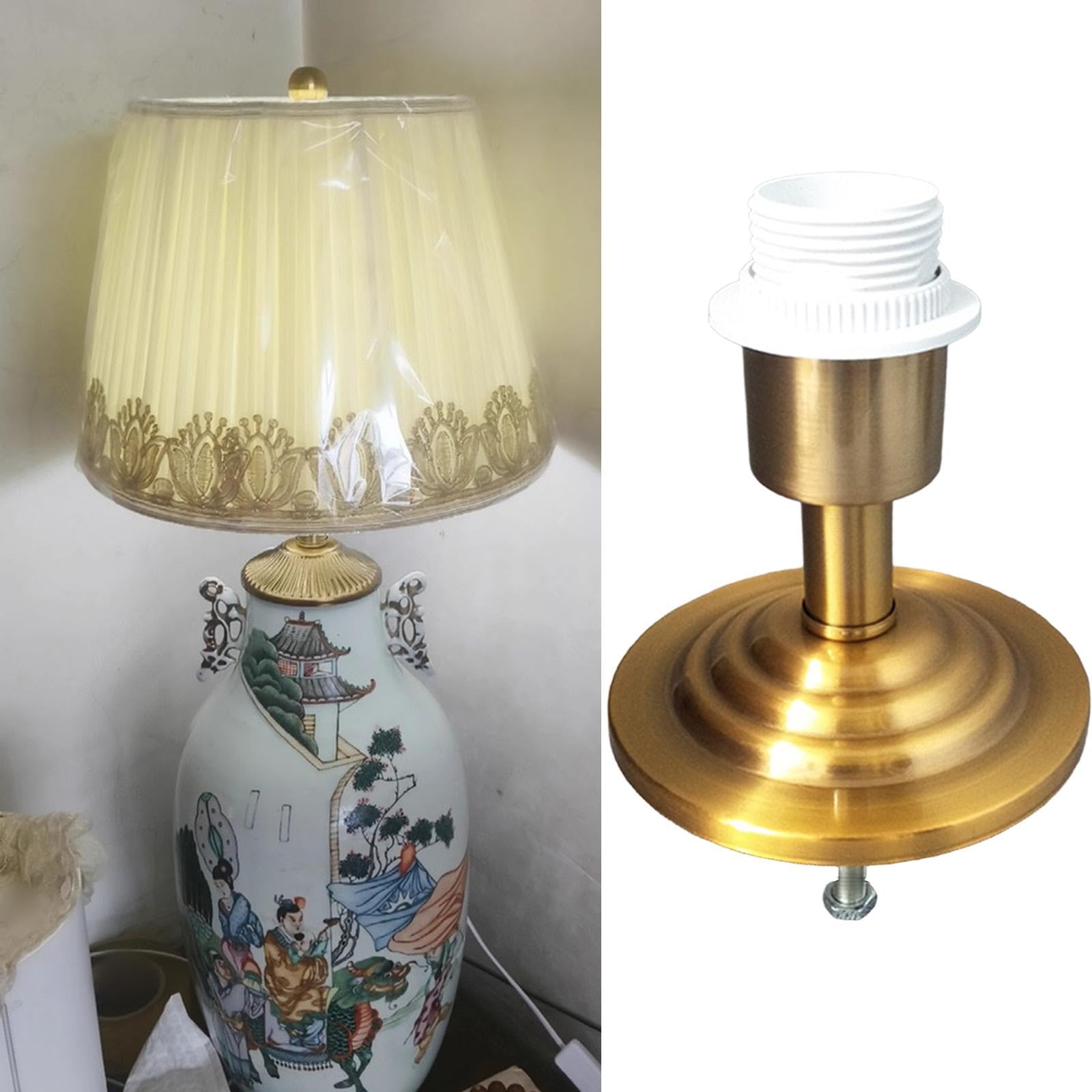 Portalampada Base Lampada Tavolo Porta Lampada E27 Accessori Illuminazione Metallo Ferro Fissaggio Facile Installazione Adatto per Fai da Te, Style D