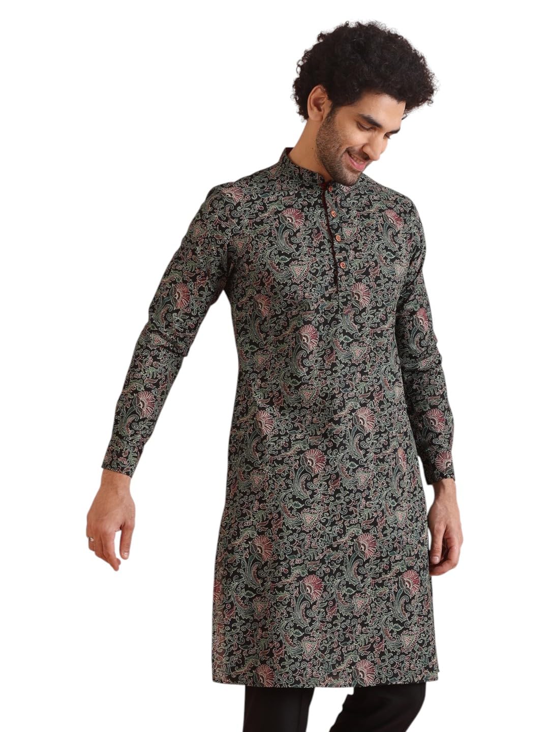 Mens Printed Cotton Blend Kurta - Traditional Ethnic Wear Kurta for Men for Weddings & Festivals