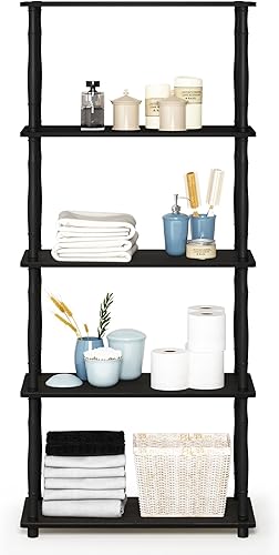 Miniatura 3 de Furinno Turn-N-Tube - Estantería multiusos de 5 niveles, estantería para exhibición, almacenamiento o libros, de tubos clásicos, color expreso y