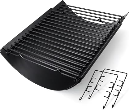 Hiorucet 15.5" - 26" Adjustable Ash Pan Drip Pan for Chargriller 5050 5650 2121 5072 3001 2828 2823 2123 1224 2929 2727 E1224 1224 5252 1324 Charcoal Grills, with 2pcs Grate Hangers Replacement Parts
