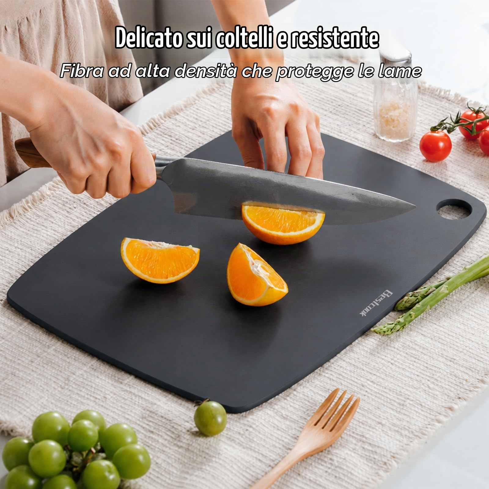 Tagliere in Fibra di Legno, Set da 2, Lavabile in Lavastoviglie, senza BPA | Non tossico, Ad Alta Densità, non Poroso, per Carne, Verdura, Frutta, Pane