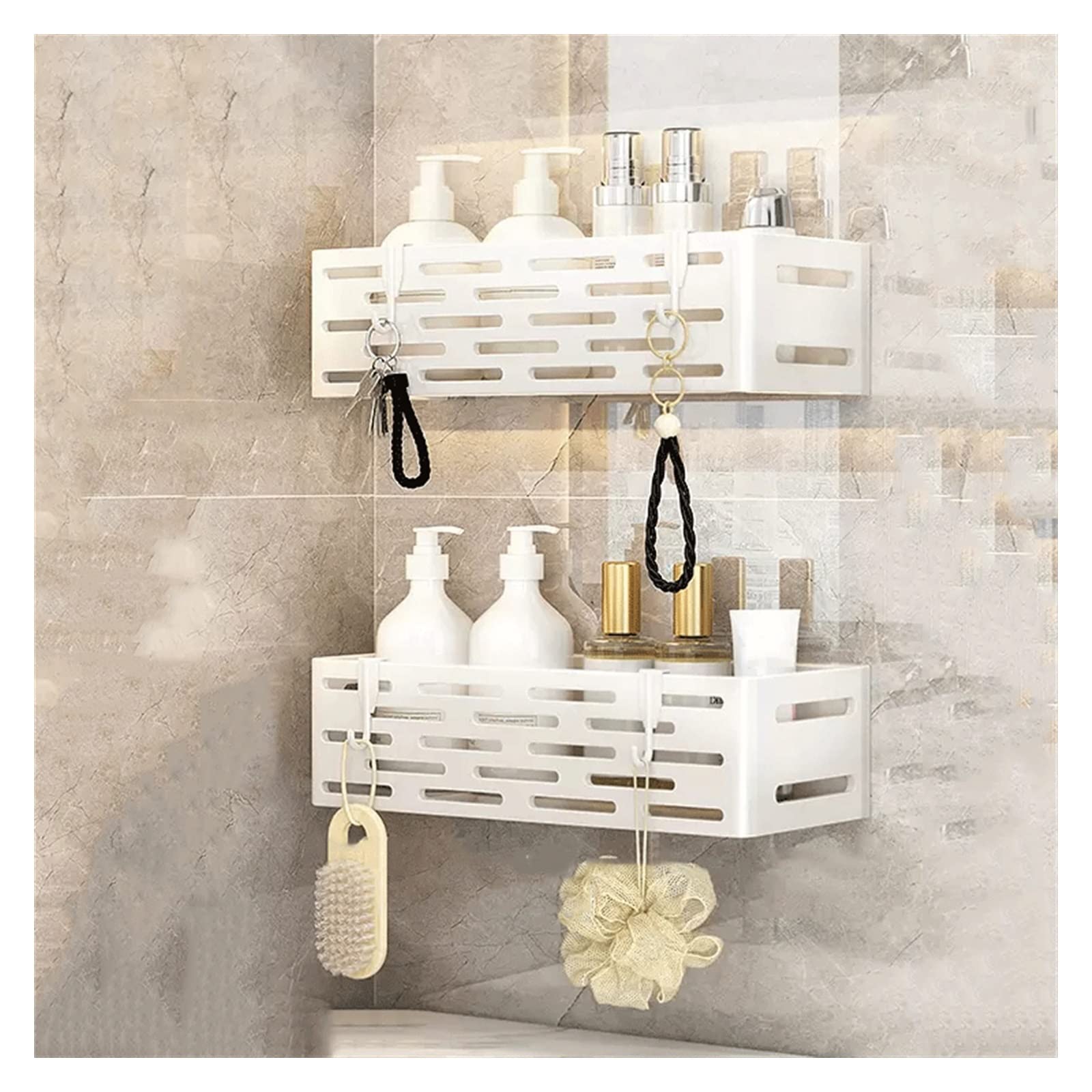 Organiseur à deux niveaux pour articles de toilette | Créez un espace zen dans votre salle de bain