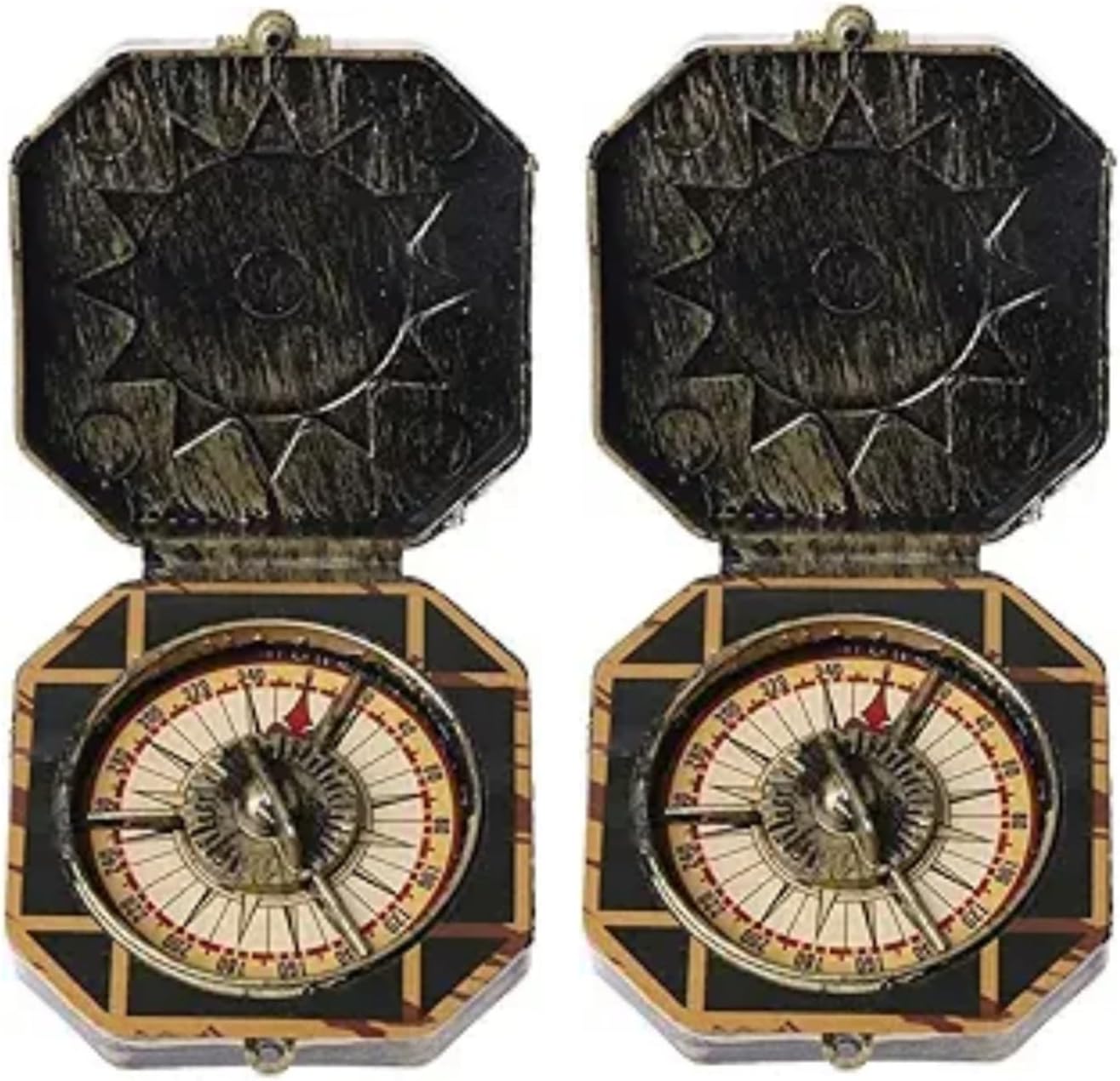 Brújulas náuticas vintage pack 2, accesorio disfraz pirata miniatura 1