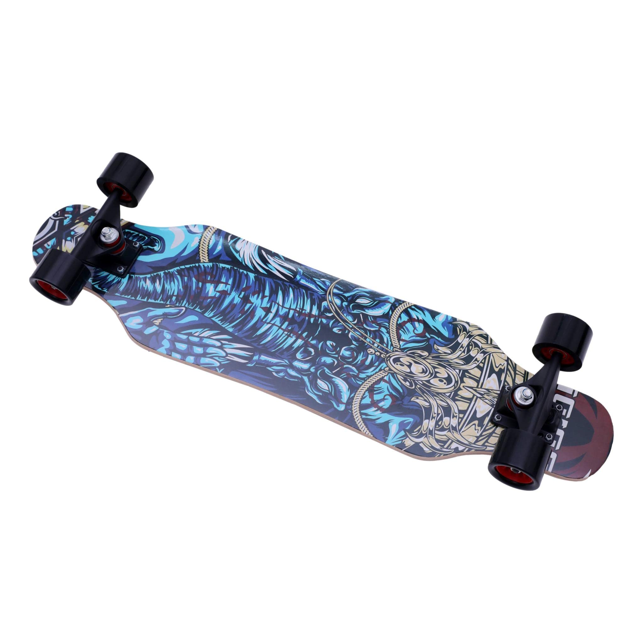 Longboard Cruiser Elephant - theLongboarder | 80 cm para Carving y Cruising | Ideal para Adolescentes y Principiantes | Ruedas de Alta Resistencia | ABEC-7 | Mini Cruiser Skateboard, Madera de Arce