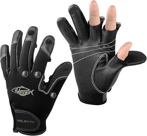 Miniatura 6 de Palmyth Guantes de pesca de neopreno para hombres y mujeres con 3 dedos sin puntas, flexibles, ideales para fotografía, pesca con mosca, pesca