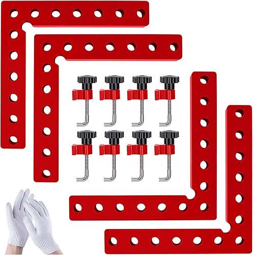 Abrazaderas de esquina para carpintería, abrazaderas de 90 grados, herramientas de carpintería, paquete de 4 unidades de 5.5 x 5.5 pulgadas,