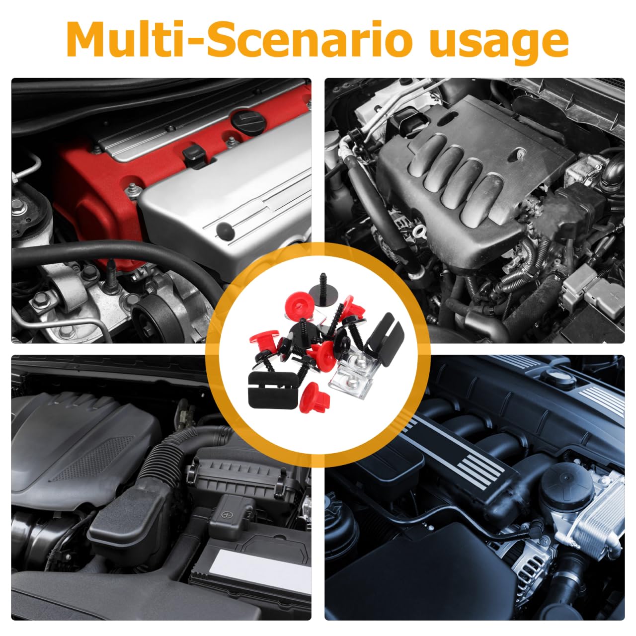 1Set Engine Splash Shield Guard Installation Kit with Screws Bolts Clips and Retainer Nuts for Underbody Panel Protection Compatible with Volvo Cars