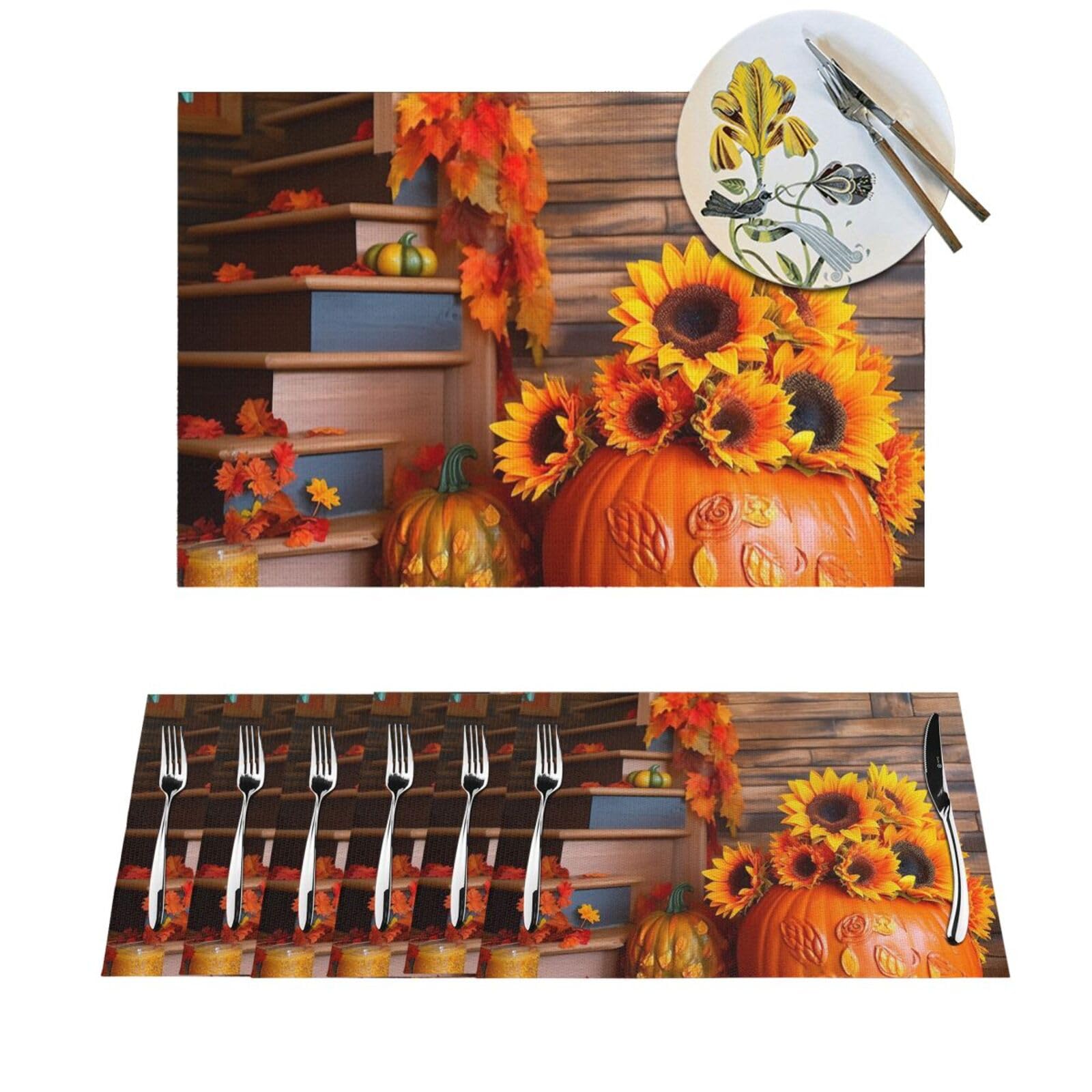 Sets de table antidérapants en PVC Lot de 4 protections lavables pour vos repas de fête