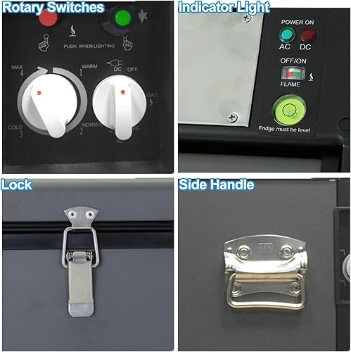 Miniatura 6 de Techomey Congelador profundo de propano de 2.1 pies cúbicos, 110 V12 VLPG con cerradura, congeladores abiertos de 3 vías para exteriores,